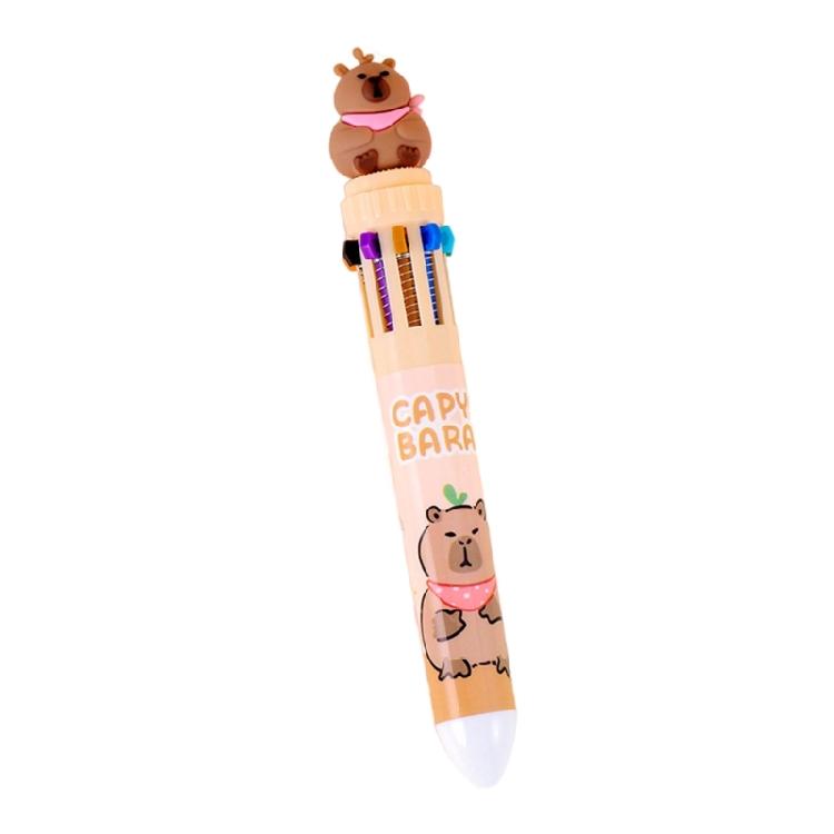 Cartoon Multicolor Pen for Color Coding Writing Drawing Journaling 10 Color-in-1 Writing Pen Multicolored Ballpoint Pen