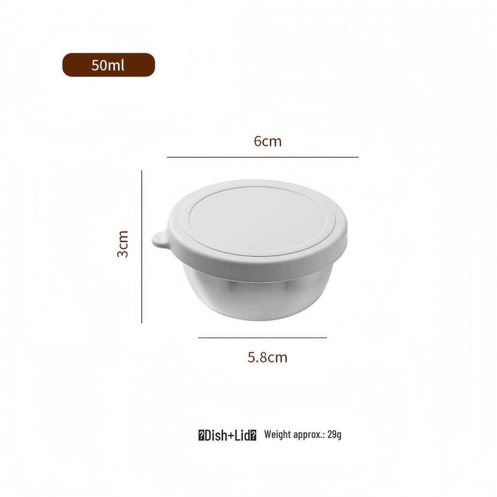 Portable Stainless Steel Sauce Cup with Leak-Proof Silicone Lid - Ideal for Outdoor Salads