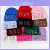 Letters Rhinestone Nyc Knit Hat For Unisex Autumn Winter Warm Cap Fashion Gift