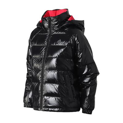 Bequeme Warme Kapuzen-Daunenjacke Langarm Damen Oberbekleidung Schwarz GI7951