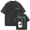Washed Rapper Frank Vintage Oversized T Shirts Men Ocean Hip Hop Trend T Shirt Blond Pop Music Tshirts Male Fashion Streetwear