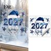 2027 New Year Supplies Christmas Static Window Cling, Glue?Free Snowflake Glass Creative Holiday Gifts Sticker, Reusable Stickers for Home