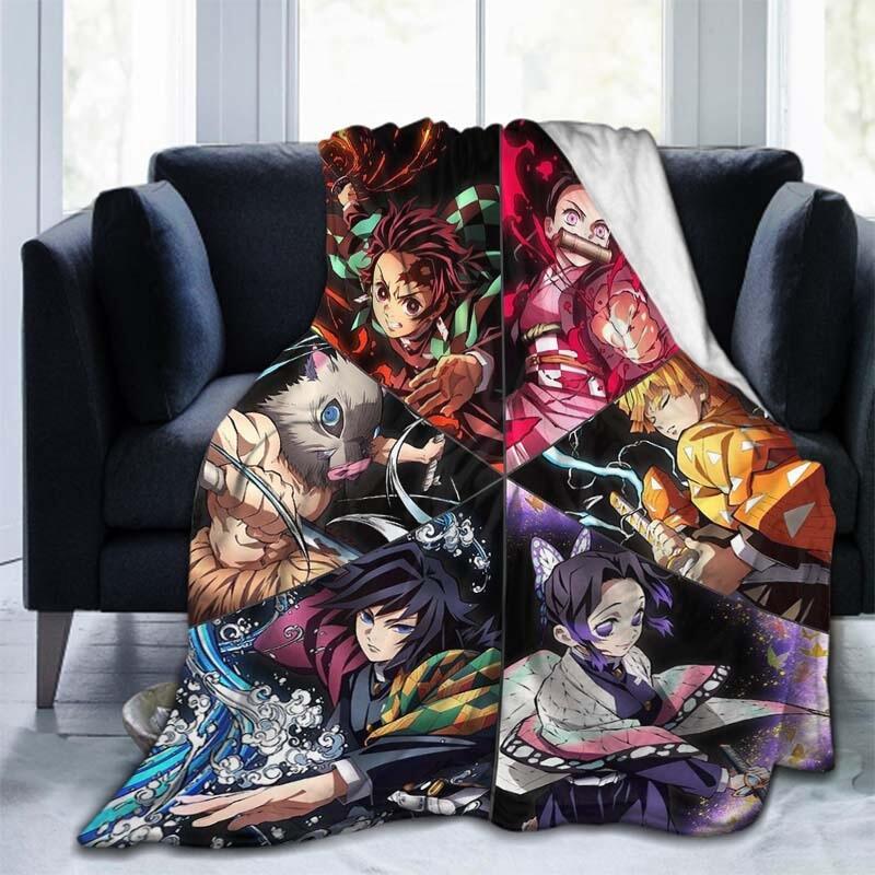 Demon Slayer Anime Bedding D Printed Quilt for Adults  Kids Soft Fleece Blanket Sofa Throw Size x Inches
