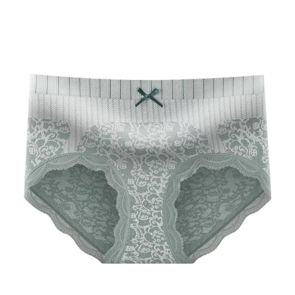 3-Pack Women's High Waist Cotton Lace Briefs Soft Seamless Underwear with Tummy Control