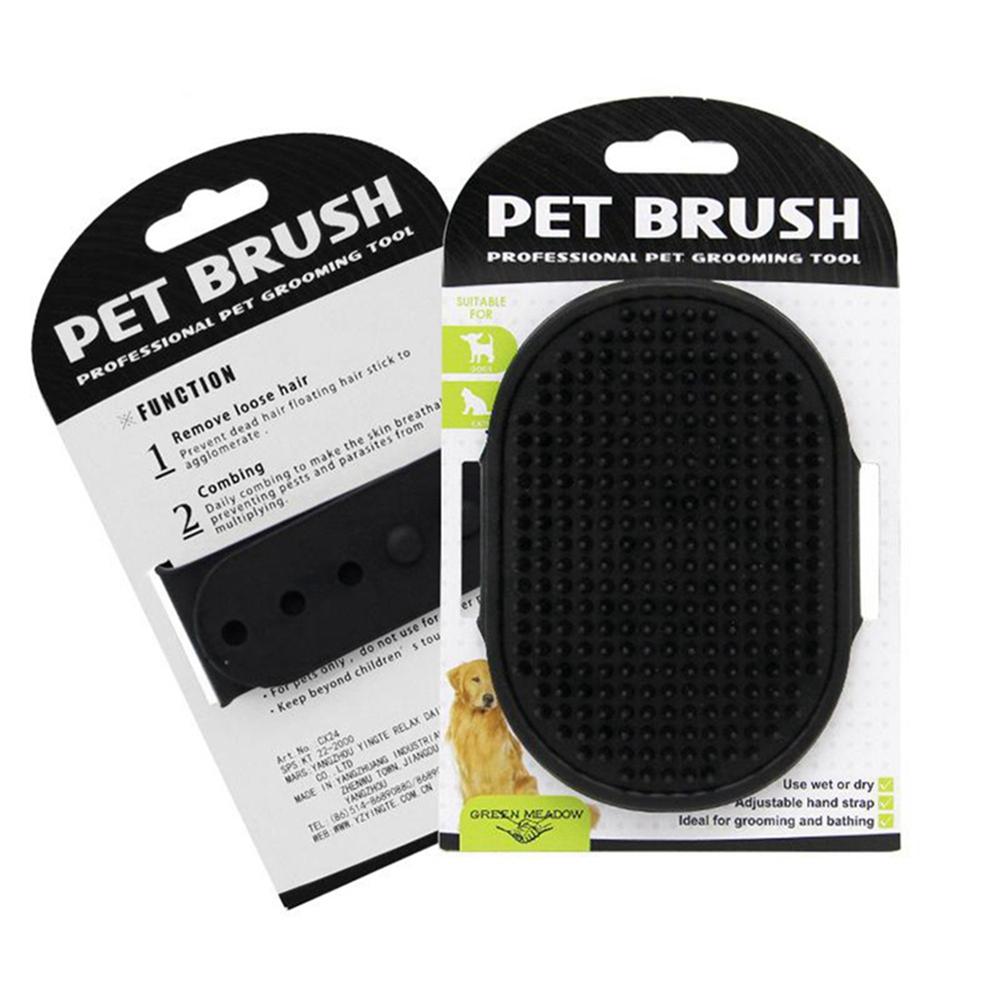 

Soft Rubber Dog Brush Comb Cat Bath Brush Rubber Glove Hair Fur Grooming Massage Brush For Small Medium Dog Cats чорний