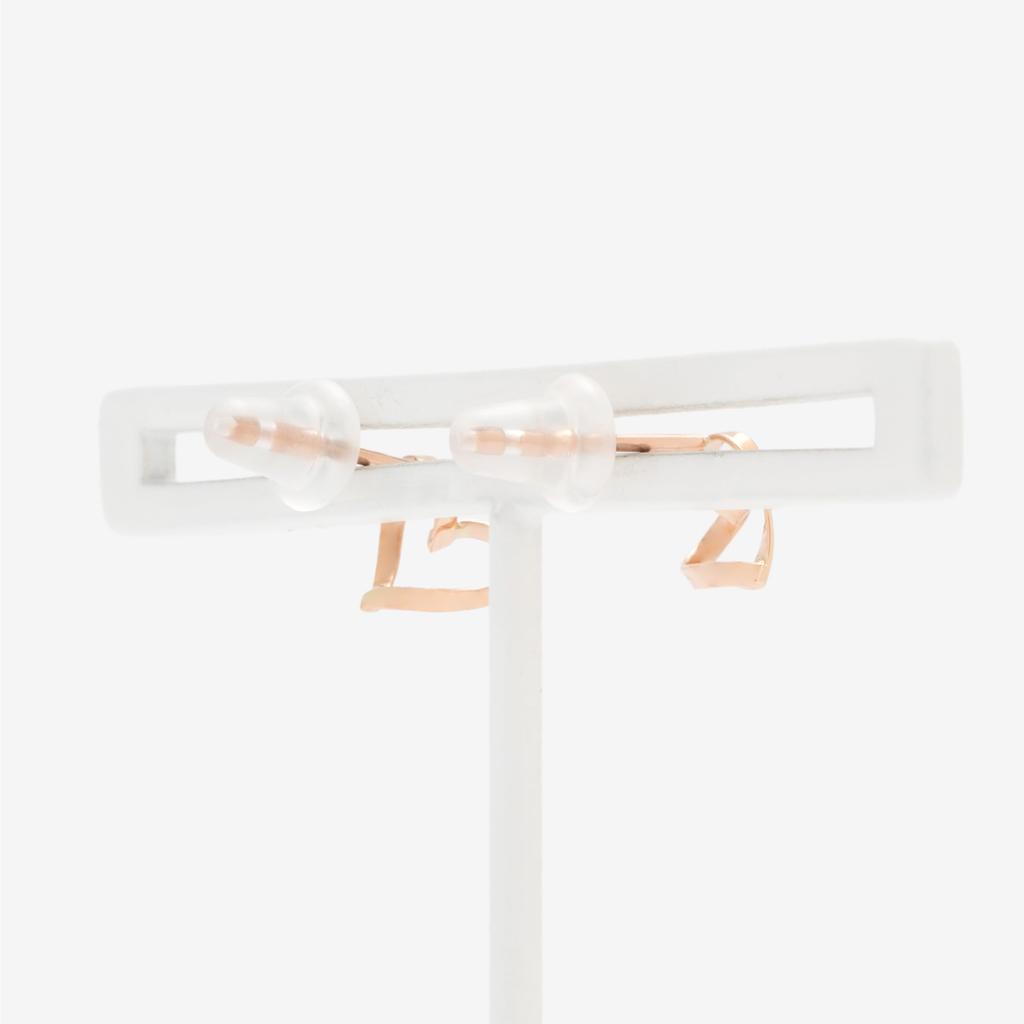 ESTELLE [Official] Women's K10 Pink Gold Heart Motif Earrings 0202-3522-0019-0000