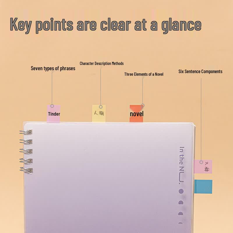 Deli 25908 Pull-Out Colorful Fluorescent Index Tabs