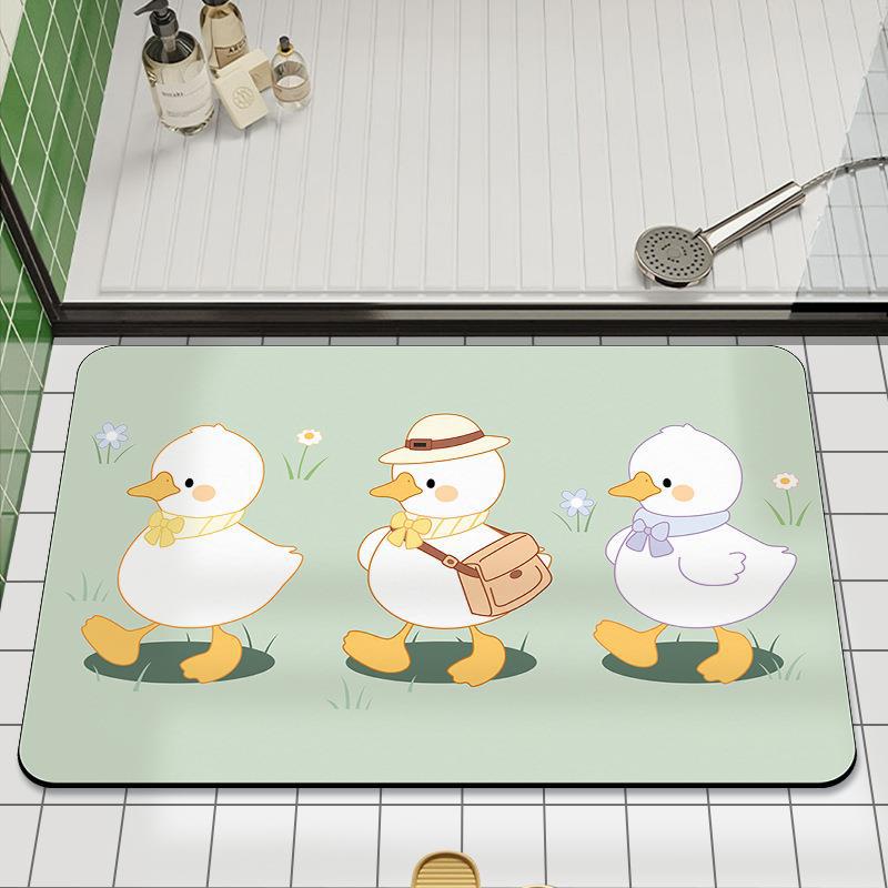 Bathroom Mat Household Toilet Soft Diatom Mud Absorbent Quick Dry Mat Toilet Door Non-slip Anti-fall Ground