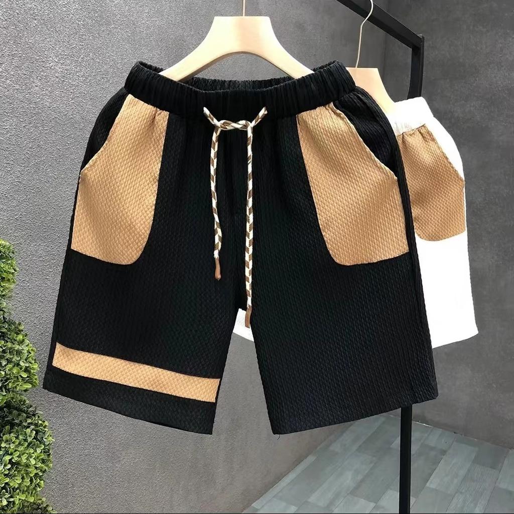 American Color-Block Shorts Men's Casual Summer Thin Five-Point Pants Men's Outdoor Beach Trousers