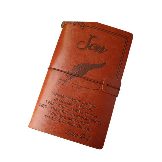 Journal Notebook Loose-Leaf Refillable Faux Leather Cover with Elastic Strap