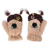 DIY Ponytail Cartoon Plush Gloves Keep Warm Neck Hanging Mittens Cute Fluffy Gloves  Winter