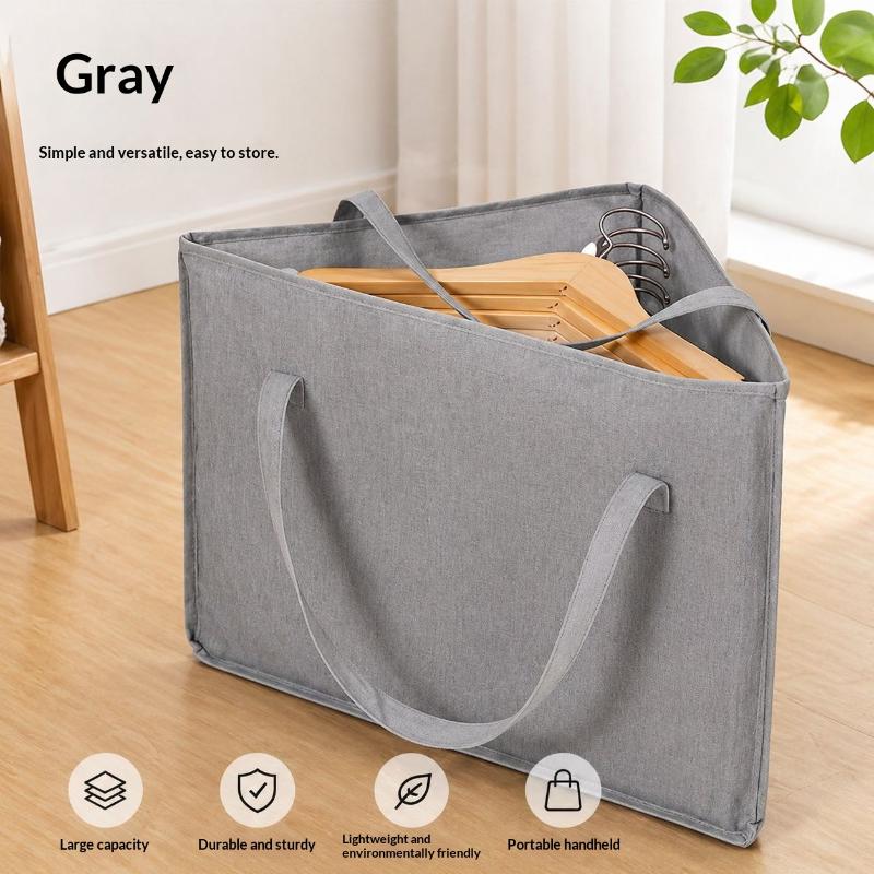 Kleiderbügel Aufbewahrungstasche, Kleiderbügel Organizer Halter Platzsparend, Kleiderbügel Dreieck Aufbewahrungstasche Mit Griffen A21 gray