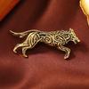 1pc Vintage Wolf Head Brooch Pin, Men's Fashion Alloy Lapel Pin, Animal Design Accessory for Suit Jacket Clothes Lapel Pin