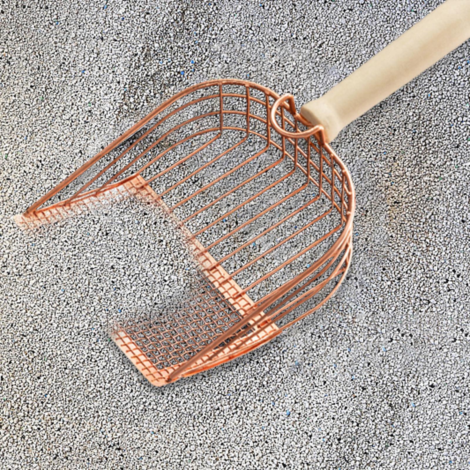 Cat Litter Scoops with Wood Handle Reptile Sand Shovel Pet Sifter Shovel Sand Scoops Durable Cleaning Tool Litter Box Scooper
