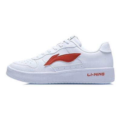 Li Ning Floating Boat Slip Resistant, Abrasion Resistant, Breathable Low Top Skateboard Shoes Unisex Red White AGCS419-1(Team770-D)