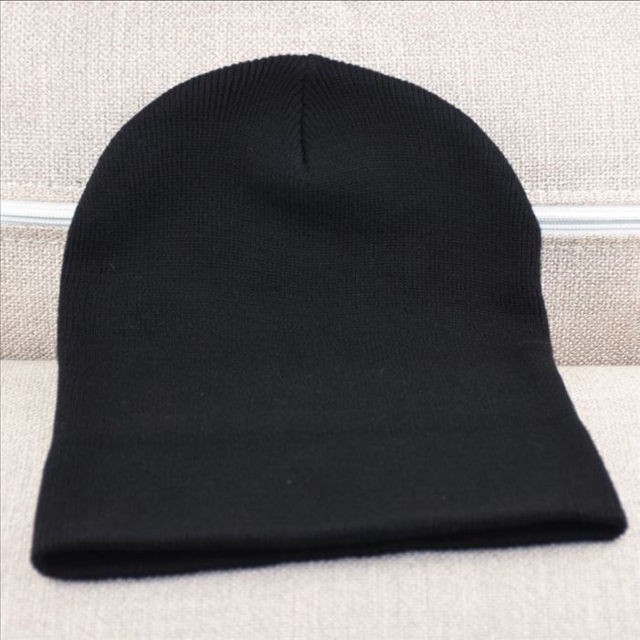 Big head circumference solid color thread hat Big head monochrome knitted hat Cotton thread men's hat Winter thermal hat