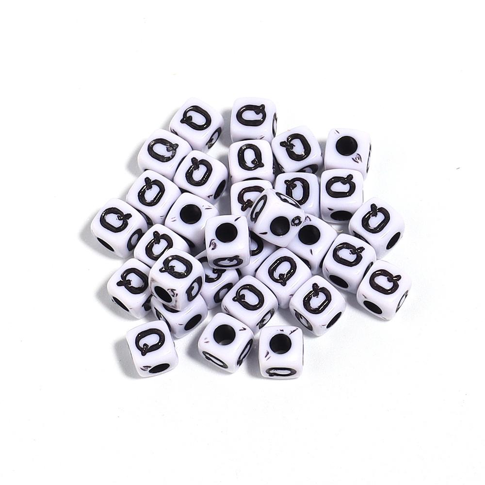 50-100Pcs White Square Acrylic Letter Beads A- Z Cube Loose Spacer Beads Alphabet Beads DIY Bracelet Jewelry Making Accessories