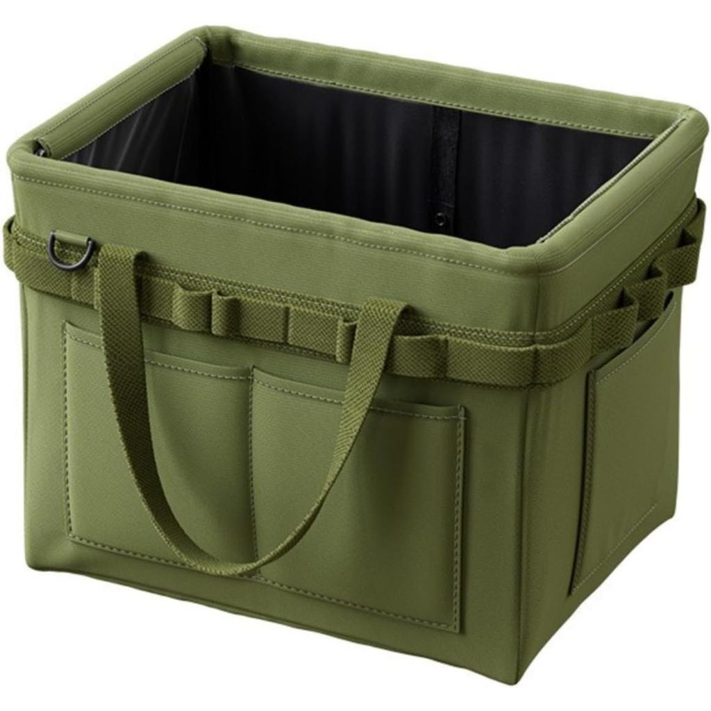Foldable Tool Storage Box – Thickened Canvas Storage Bag with Hanging Pockets, Waterproof Base, and Steel Frame
