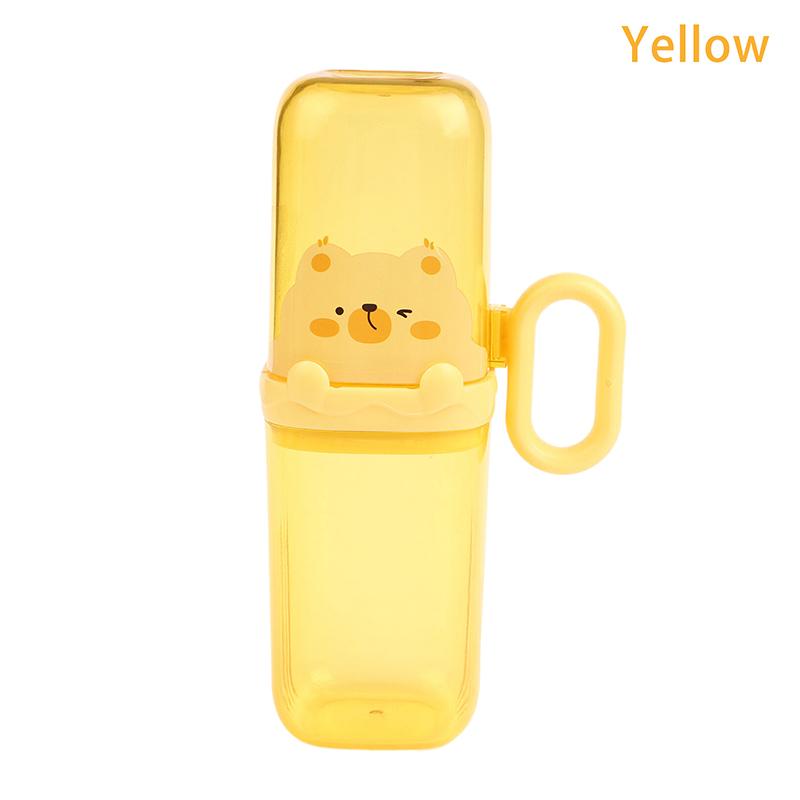

Cartoon Cup Lid Integrated Toothbrush Box Travel Portable Elephant Toothpaste Toothbrush Holder Student Dormitory Holder жёлтый