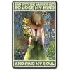 12x8" Vintage Garden Metal Plaque | "And Into The Garden I Go" Wall Decor | English Text Multipurpose Outdoor Use
