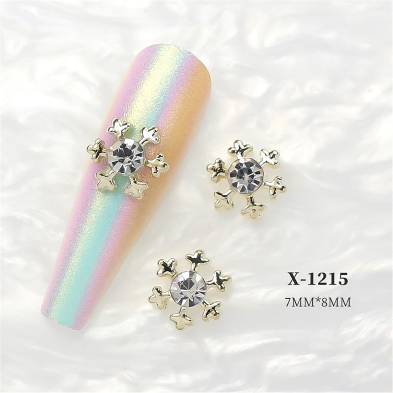 Create Beautiful Nail Designs with 10pcs Shimmering Snowflake Nail Charms Nail Decorations