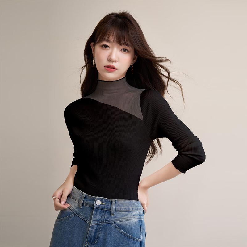 

Mokana Women s Versatile Long-Sleeved Half-High Collar Knit Sweater One Size