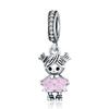 Ciondolo in Argento Sterling 925 Cuore Rosa Fiore Palloncino Infinito Amore Charm Perla Fai da Te Adatto Bracciale Moda Originale Gioielli Donna