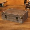 Gray Wooden Vintage Storage Box With Lock For Jewelry Organizer Decoration Home