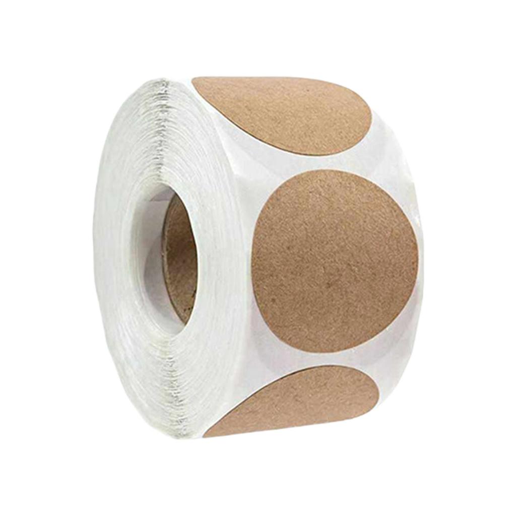 500pcs Roll Of Brown Kraft Round Craft Sticker Adhesive Labels For DIY Projects And Holiday Celebration Strong Adhesion