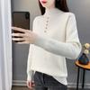 Damen Einteiliger Samtpullover mit Verdicktem Samtfutter und Halbhohem Kragen Pullover Slim und Warm Strickpullover Top für Herbst und Winter