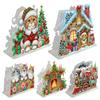 Double Sided Xmas Theme Diamond Painting Desktop Napkin Holder Acrylic Ornament Diamond Painting Desktop Napkin Rack Decoration