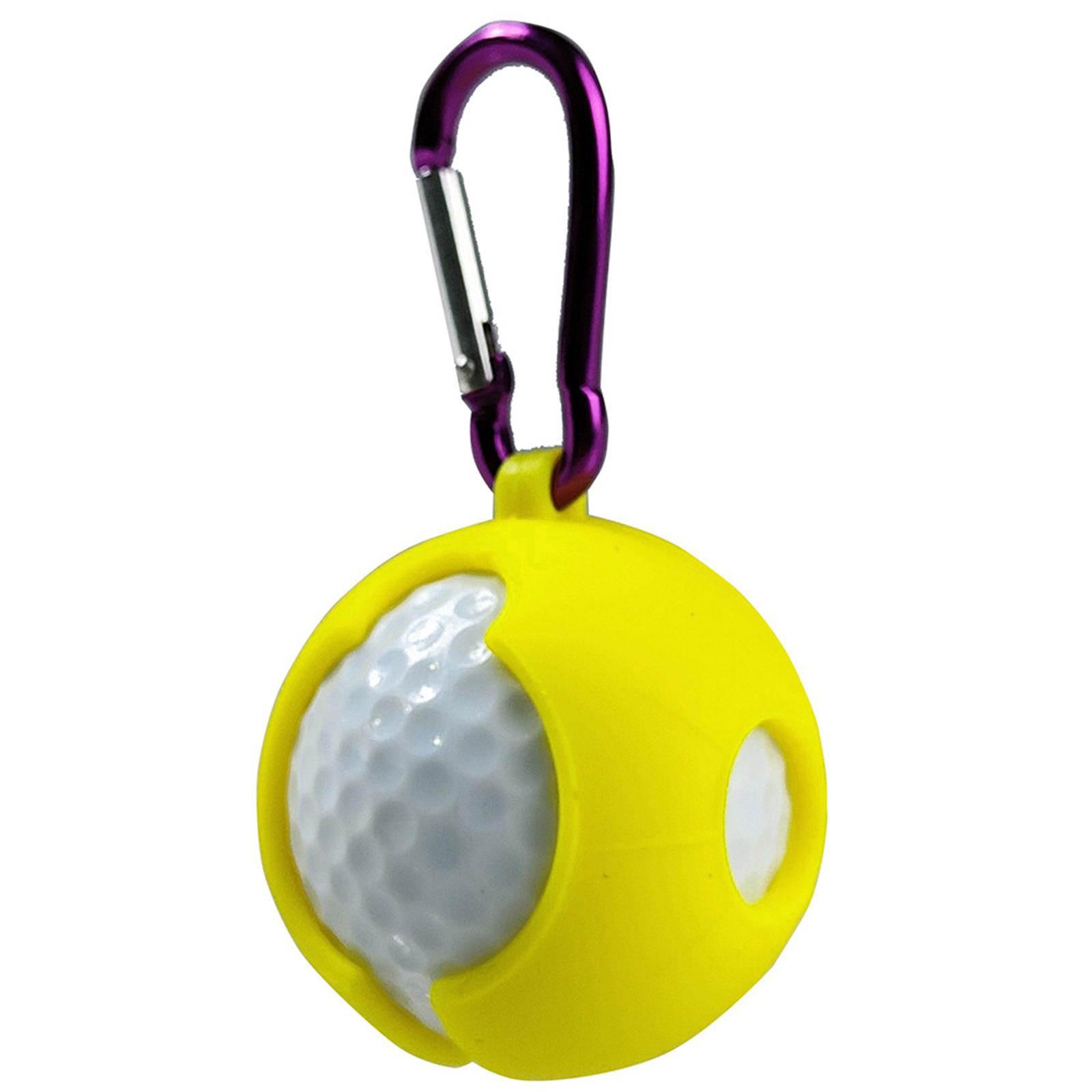 

Держатель для мячей для гольфа, силиконовый держатель для мячей для гольфа, защитный чехол для мячей для гольфа с пряжкой для ремня сумки для гольфа, гольф-спорт жёлтый