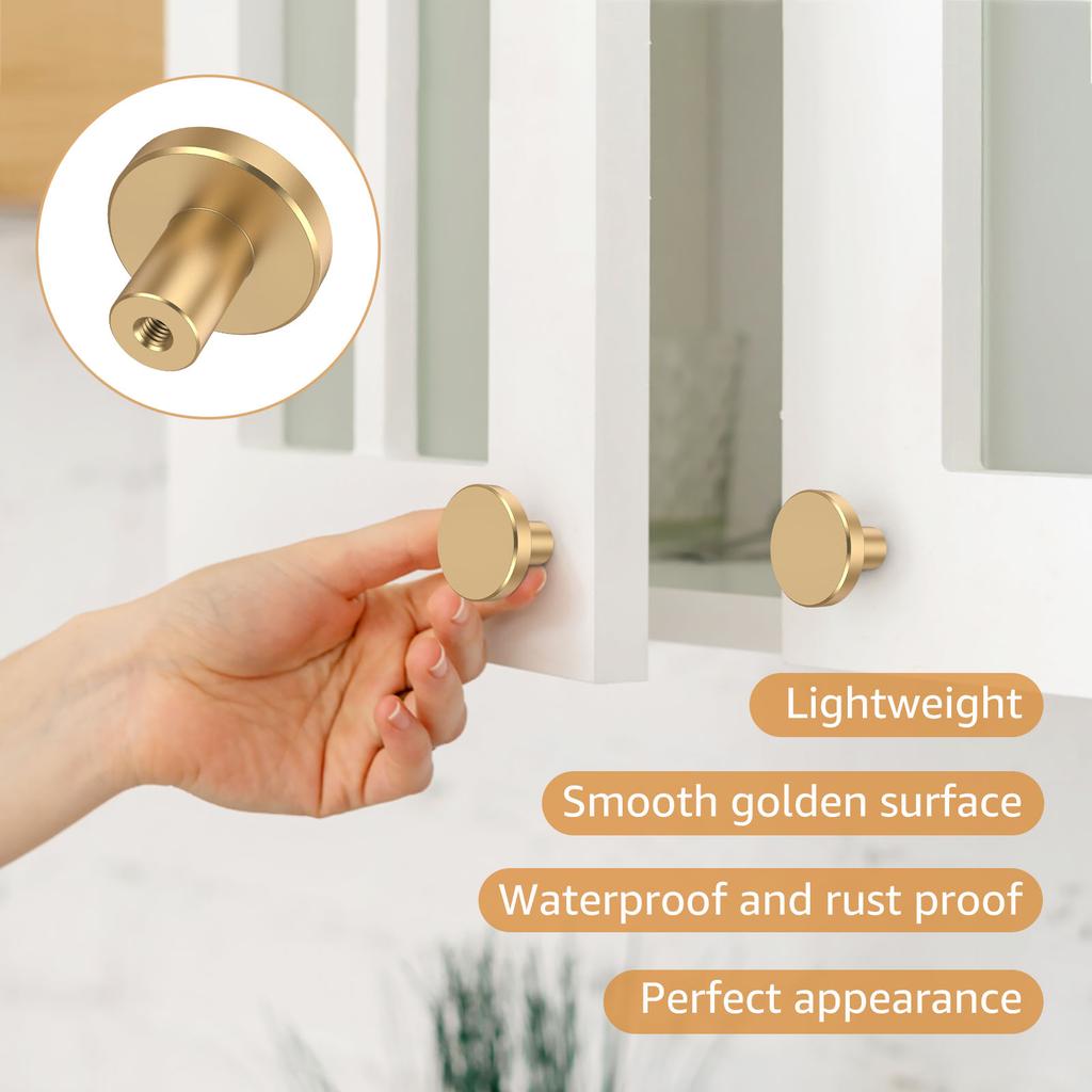 12Pcs Brass Furniture Handles Set Design Cupboard Door Cabinet Knob Dresser Single Center Round Pure Copper Handle
