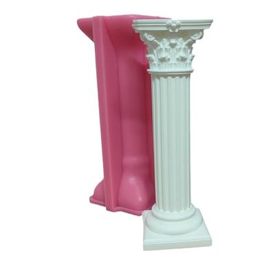 Handmade Candlestick Roman Pillar Mould for Concrete Ornaments Epoxy Resin Mould Candle Holder Silicone Mold Tools