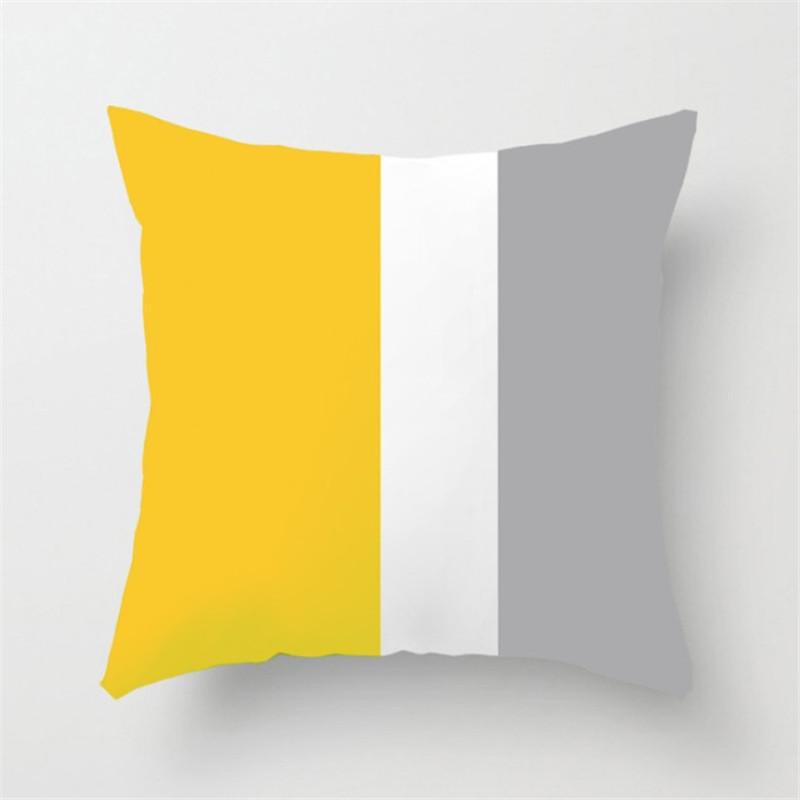 Grey Yellow Geometric Stripe Printed Pillowcase Modern Home Living Room Sofa Car Office Decoration Throw Pillow