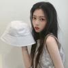 Summer Bucket Hat For Women Outdoor Foldable Fisherman Cap Solid Color Cotton Girls Panama Beach Sun Hat