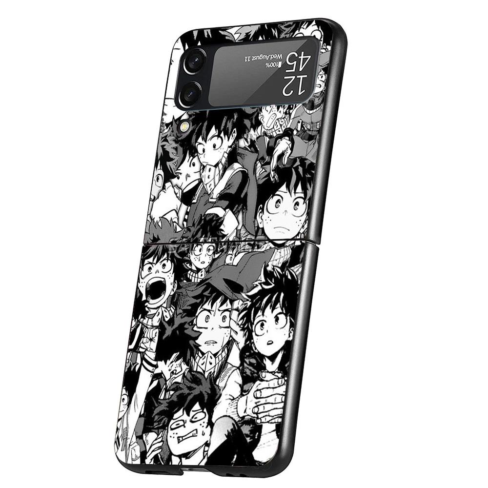 My Hero Izuku Deku Cover Phone Case For Samsung Galaxy Z Flip 7 6 5 4 3 5G Flip7 Flip6 Flip5 Flip4 Flip3 Black Fundas Shell Gala