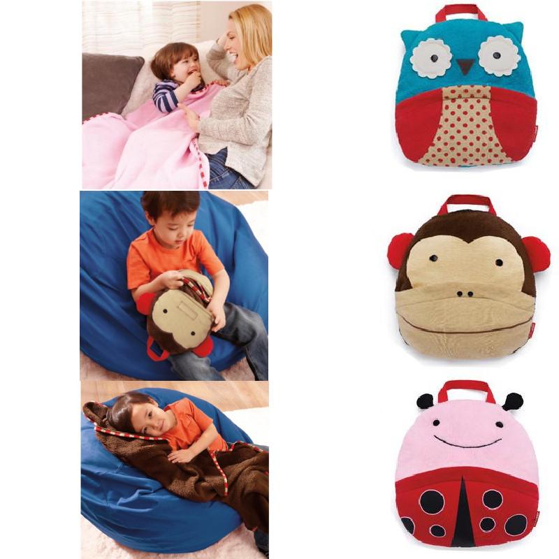 Kinderdecke aus Korallenfleece mit Cartoon-Design für Nickerchen und Reisekomfort