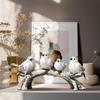 Small Bird Figurines Small Birds Statues Novelty Standing On Branch Home Accent For Dining Table Bedroom Living Room Cabinet