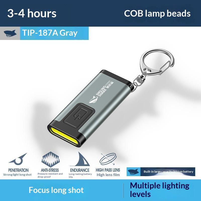 Multifunctional Keychain Flashlight Usb Rechargeable Mini Flashlight With Cob Work Light Keyring Camping Walking Pocket Lamp