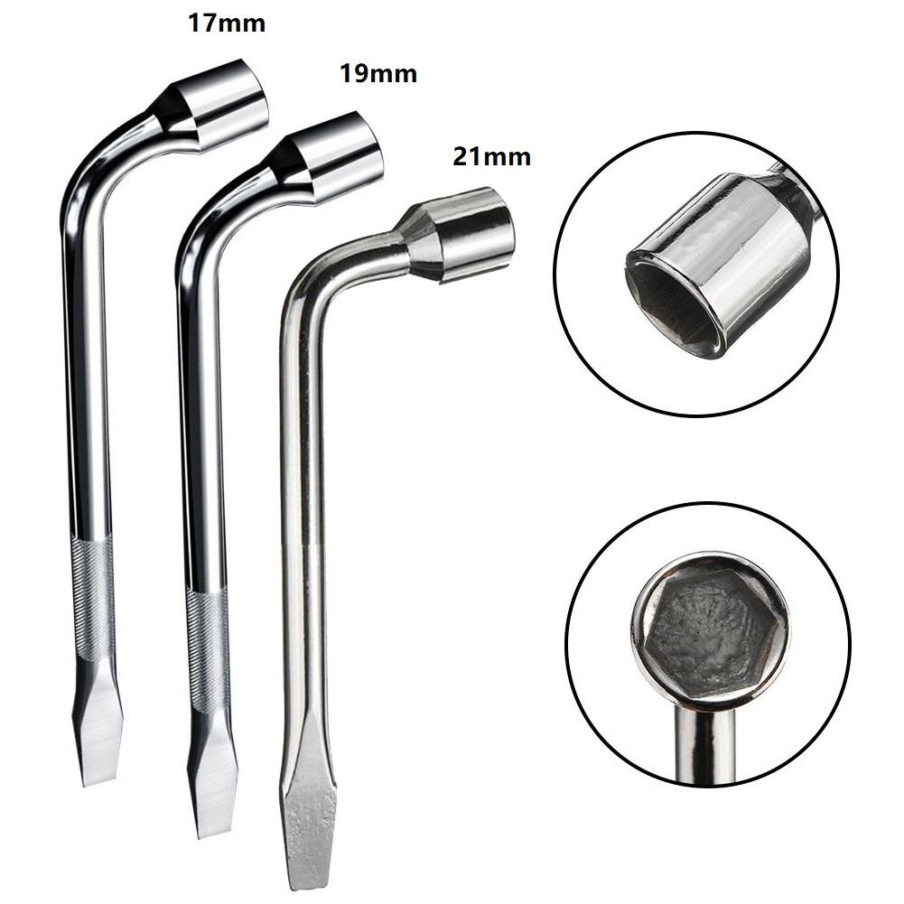 1/3pcs 17/19/21mm Wheel Nut Wrench Heavy Duty Lug Hex Nut Bolt Socket Spanner Extending Handle Wrench Hand Tools