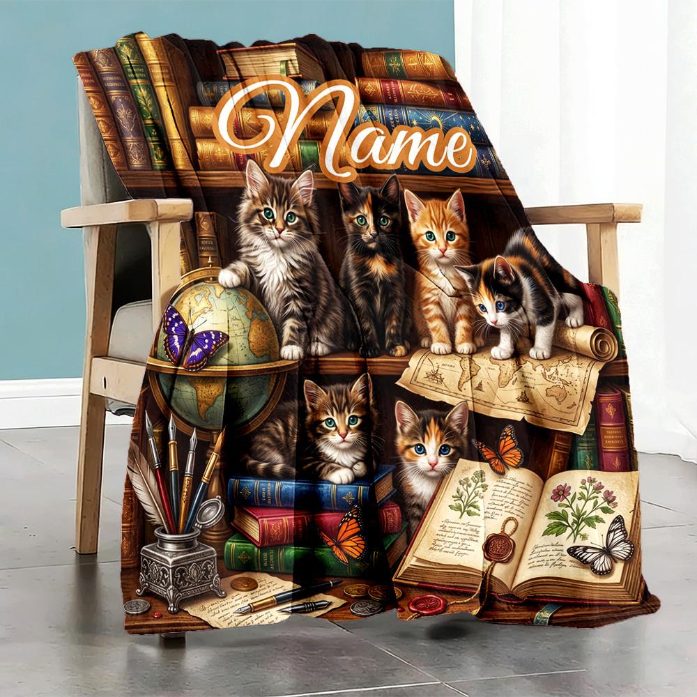 The Reading Cat Home Customize Your Name Home Blanketss Cozy Soft Lightweight Multipurpose Customize Your Name Home Blankets For All Seasons Perfect