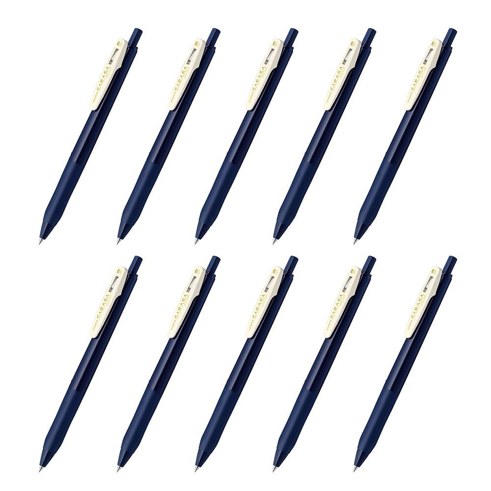 Zebra Sarasa Clip Gel Ballpoint Dark Pen, 0.5mm, Blue, 10-Piece Set, B-JJ15-VDB