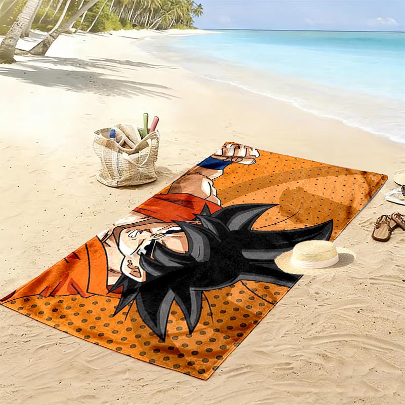 Dragon Ball Aufdruck Strandtuch, Großes Weiches Schnelltrocknendes Handtuch für Strand Camping Schwimmen