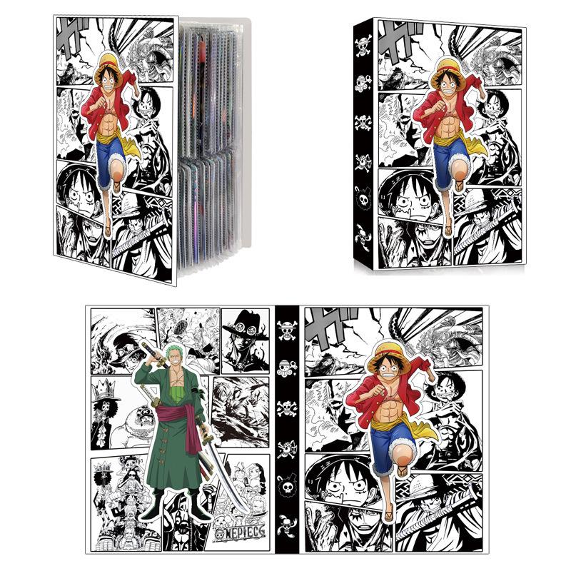 3 Inch 4-Pocket Card Binder, One Piece Anime Card Collection Album, A5 Trading Card Holder, Holds 240 Cards