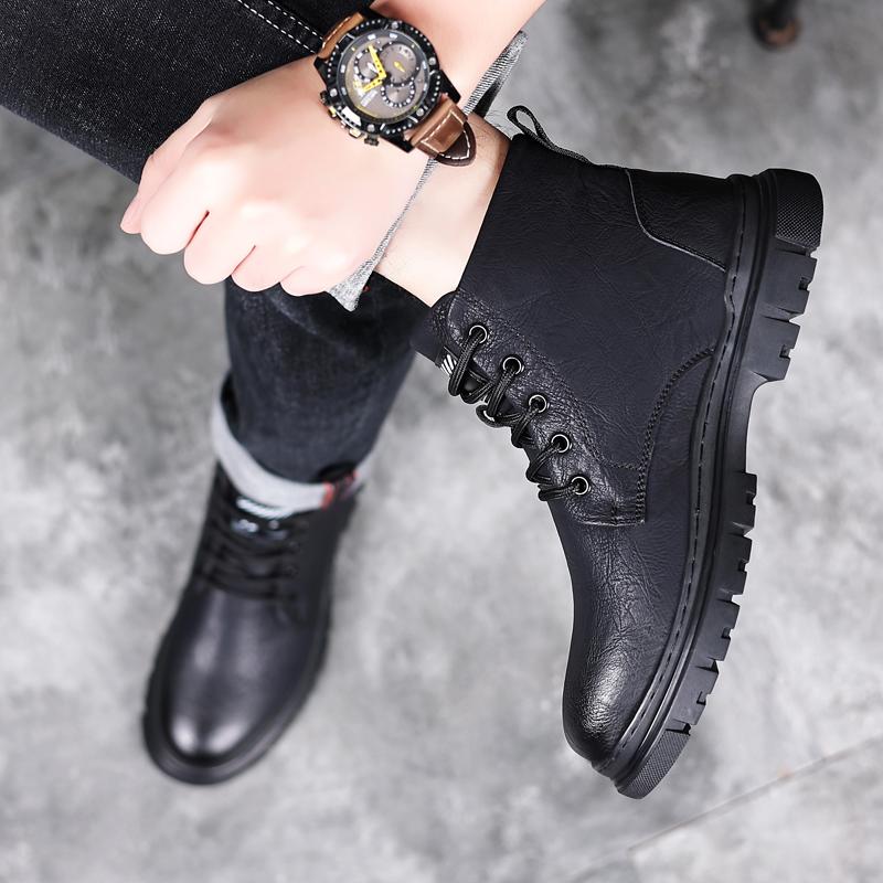 Fashion Lassic Bequeme Stiefeletten Mode Herren Casual Leder Wanderstiefel Design High Top Outdoor Schuhe 2025 Neu Herren Motorradstiefel