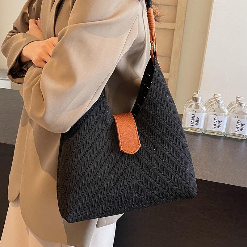 Fashion Trend, Simple Temperament, Woven Underarm Tote Bag, Women's Versatile High-value Lightweight Shoulder and Mother Bag