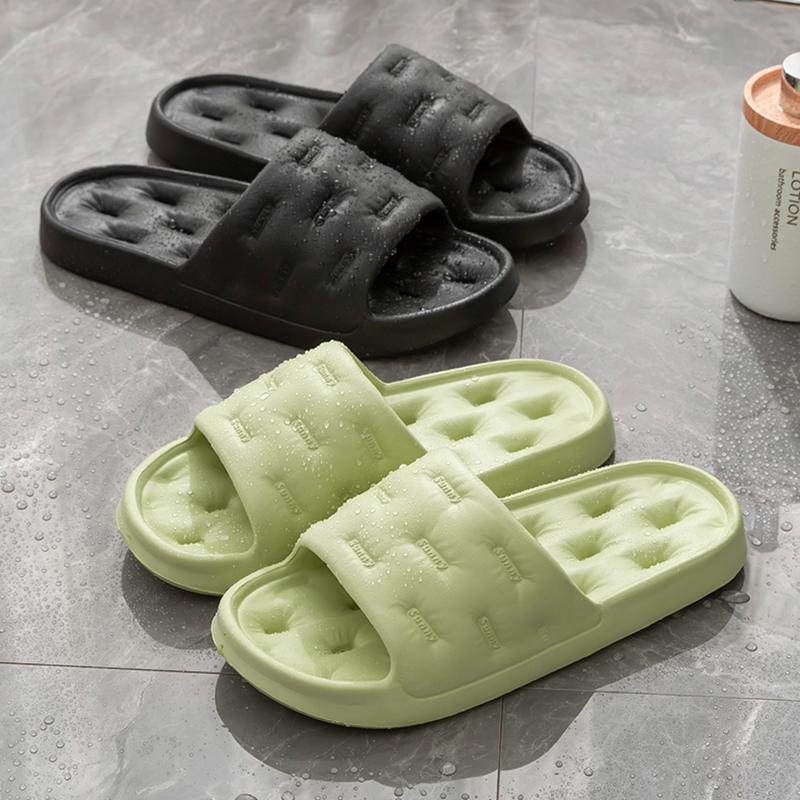 Eva Non Slip Bathroom Shower Slippers Women Leakage Feeling Stepping On Feces Soft Slides Woman Hollow Out Home Flip Flops Mujer