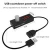 24h Automatic Shutdown Timer Digital Countdown Timer USB Switch Cable Wire Portable Adjustable Timer Switch For Home/Office Use