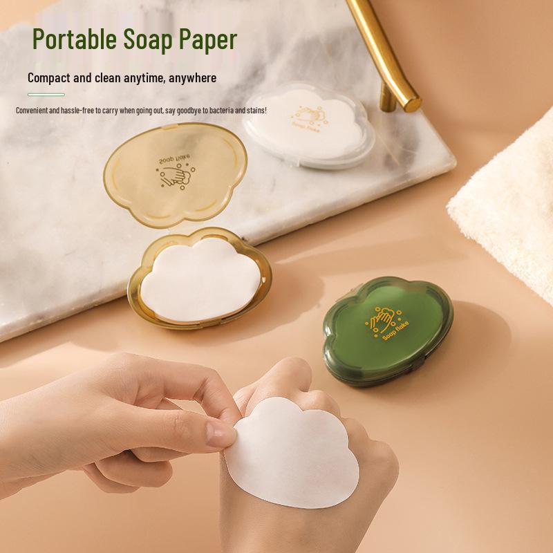 50 Portable Disposable Travel Hand Soap Sheets - Cloud Style Box
